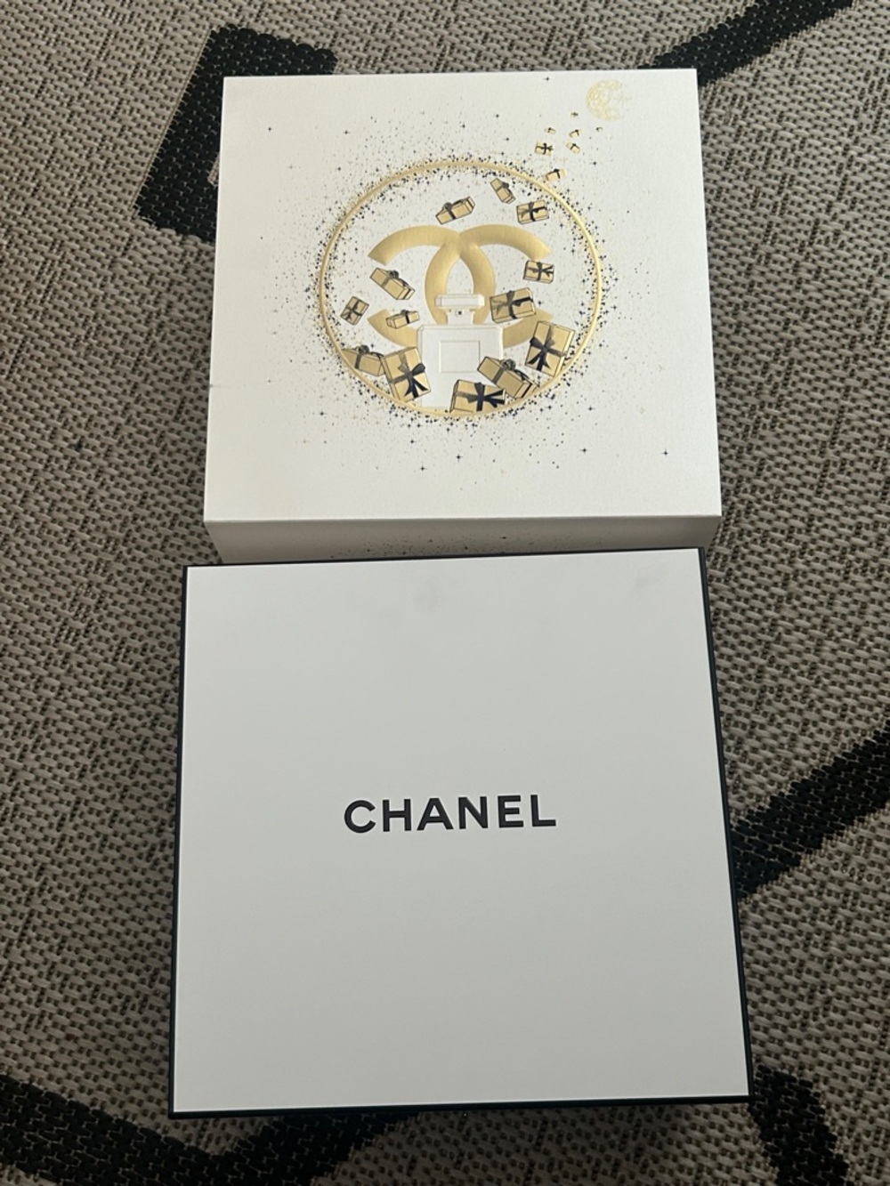 CHANEL Box Black & White and Black/Gold/ White Shelve Decorative Gift Box